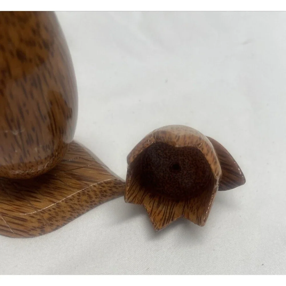Coconut Wood Toothpick Holder Hand Carved Small Pear Home Decor Dining Room EUC
